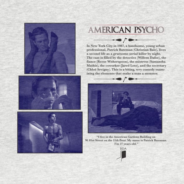 American Psycho Synopsis Design by Black Door Apparel 